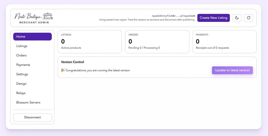 Merchant Portal screenshot