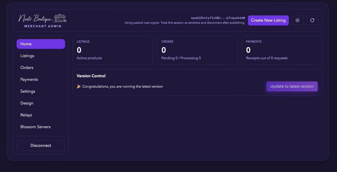 Merchant Portal screenshot